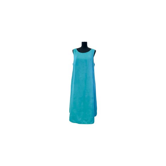 Grand Greece Linen Sleeveless Dress - Teal - 3X - Picture 2 of 7